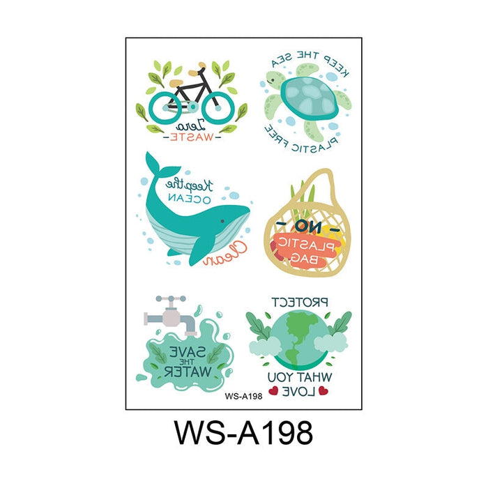 Wholesale World Environmental Day Waterproof Tattoo Stickers JDC-TS-XLM001 Sticker 星里美 WS-A198 120X76mm Wholesale Jewelry JoyasDeChina Joyas De China