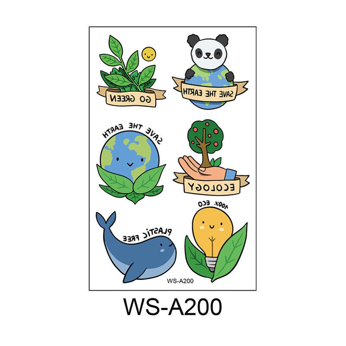 Wholesale World Environmental Day Waterproof Tattoo Stickers JDC-TS-XLM001 Sticker 星里美 WS-A200 120X76mm Wholesale Jewelry JoyasDeChina Joyas De China