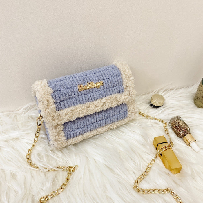 Wholesale woven DIY wool shoulder bag JDC-SD-MF028 Shoulder Bags 满丰 blue Wholesale Jewelry JoyasDeChina Joyas De China