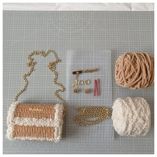 Wholesale woven DIY wool shoulder bag JDC-SD-MF028 Shoulder Bags 满丰 khaki Wholesale Jewelry JoyasDeChina Joyas De China
