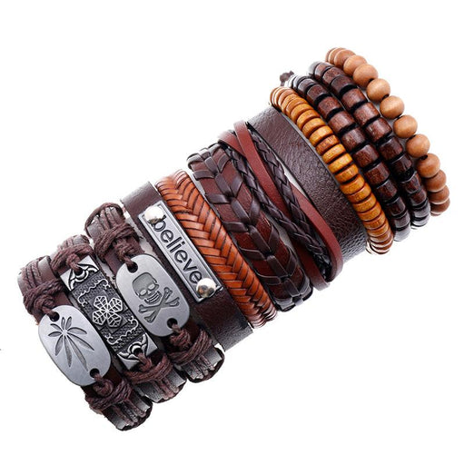 Bulk Jewelry Wholesale woven leather man bracelet JDC-MBT-PK038 Wholesale factory from China YIWU China