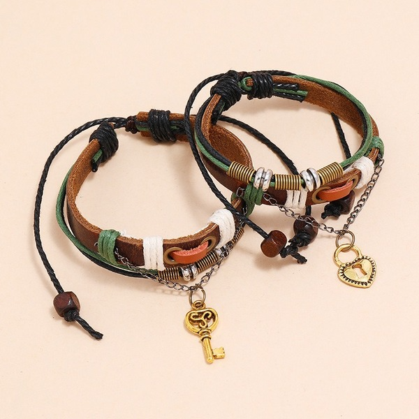 Bulk Jewelry Wholesale woven leather man bracelet JDC-MBT-PK041 Wholesale factory from China YIWU China