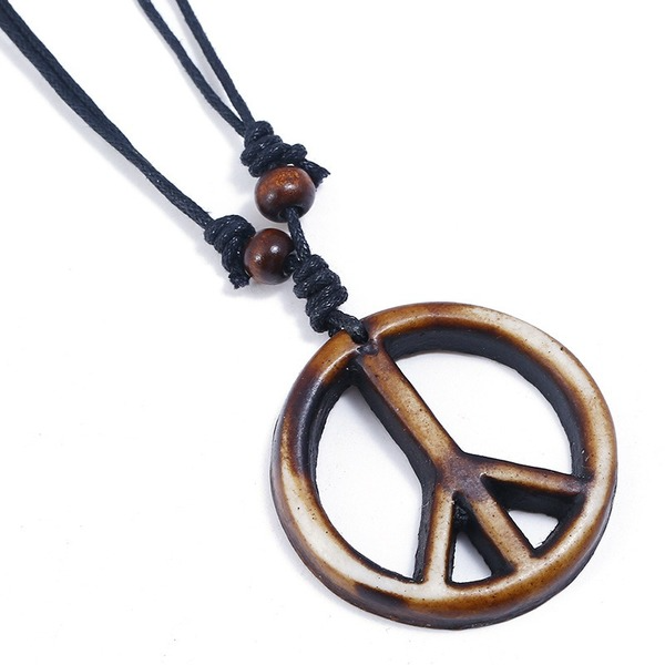 Bulk Jewelry Wholesale woven plastic peace sign man necklaces JDC-MNE-PK021 Wholesale factory from China YIWU China