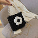 Wholesale Woven Plush Pearl Chain Shoulder Bags JDC-HB-MF002 Handbags JoyasDeChina black Wholesale Jewelry JoyasDeChina Joyas De China