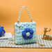 Wholesale Woven Plush Pearl Chain Shoulder Bags JDC-HB-MF002 Handbags JoyasDeChina lake blue Wholesale Jewelry JoyasDeChina Joyas De China
