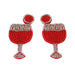 Wholesale woven wine glasses champagne glasses Earrings JDC-ES-JQ114 Earrings JoyasDeChina red Wholesale Jewelry JoyasDeChina Joyas De China