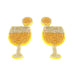 Wholesale woven wine glasses champagne glasses Earrings JDC-ES-JQ114 Earrings JoyasDeChina yellow Wholesale Jewelry JoyasDeChina Joyas De China