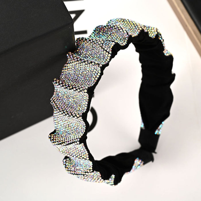 Wholesale wrinkled full diamond glittering Headband JDC-HD-YingT003 Headband 迎泰 3.5AB2 Wholesale Jewelry JoyasDeChina Joyas De China