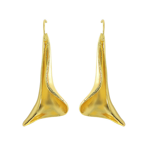 Wholesale wrinkled metal Earrings long face thin Earrings JDC-ES-JQ062 Earrings JoyasDeChina golden Wholesale Jewelry JoyasDeChina Joyas De China