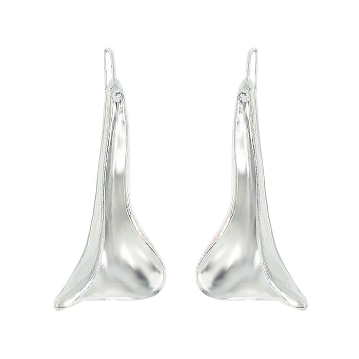 Wholesale wrinkled metal Earrings long face thin Earrings JDC-ES-JQ062 Earrings JoyasDeChina silver Wholesale Jewelry JoyasDeChina Joyas De China
