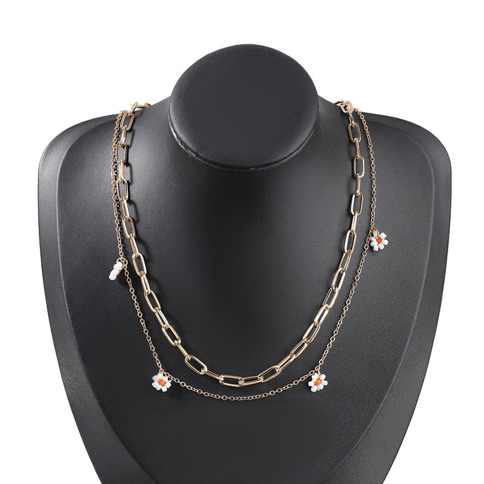 Wholesale yellow alloy chain necklace JDC-NE-JL200 Necklaces 氿乐 two piece set Wholesale Jewelry JoyasDeChina Joyas De China