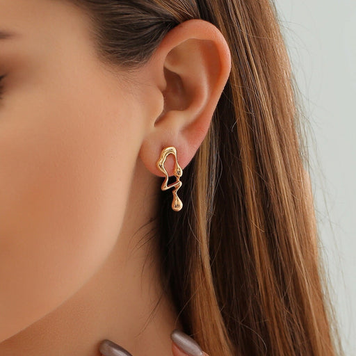 Wholesale yellow alloy earrings JDC-ES-D755 Earrings 晴雯 Wholesale Jewelry JoyasDeChina Joyas De China