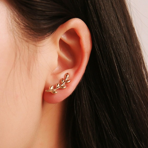 Wholesale yellow alloy leaf earrings JDC-ES-D729 Earrings JoyasDeChina Wholesale Jewelry JoyasDeChina Joyas De China