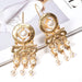 Wholesale yellow alloy pearl earrings JDC-ES-SK082 Earrings 深刻 gold Wholesale Jewelry JoyasDeChina Joyas De China