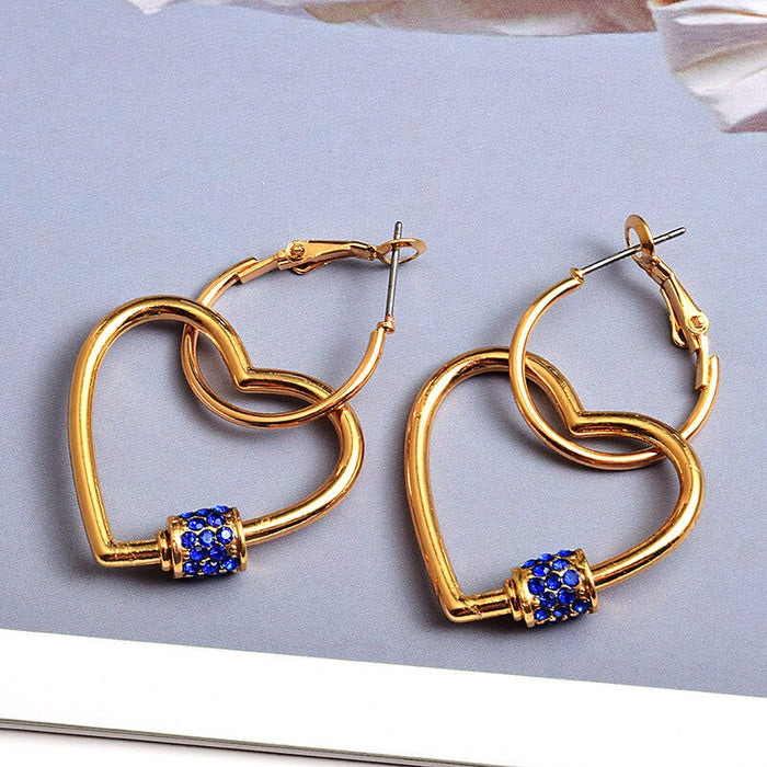 Wholesale yellow alloy rhinestone earrings JDC-ES-SK085 Earrings 深刻 blue Wholesale Jewelry JoyasDeChina Joyas De China