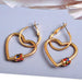Wholesale yellow alloy rhinestone earrings JDC-ES-SK085 Earrings 深刻 Color Wholesale Jewelry JoyasDeChina Joyas De China