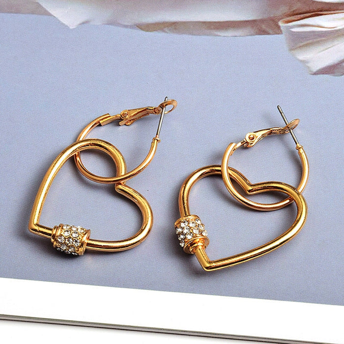 Wholesale yellow alloy rhinestone earrings JDC-ES-SK085 Earrings 深刻 White Wholesale Jewelry JoyasDeChina Joyas De China