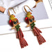 Wholesale Yellow Alloy Tassel Earrings JDC-ES-SK050 Earrings 深刻 Brown Wholesale Jewelry JoyasDeChina Joyas De China
