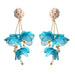 Wholesale Yellow Flower Cloth Long Pendant Earrings JDC-ES-SK039 Earrings 深刻 Blue Wholesale Jewelry JoyasDeChina Joyas De China