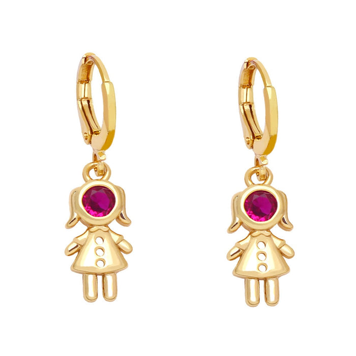Wholesale yellow gold-plated astronaut earrings JDC-ES-AS097 Earrings 翱昇 Wholesale Jewelry JoyasDeChina Joyas De China