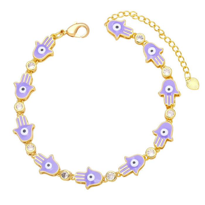 Wholesale yellow gold-plated devil's eye bracelet JDC-BT-AS113 Bracelet 翱昇 purple Wholesale Jewelry JoyasDeChina Joyas De China