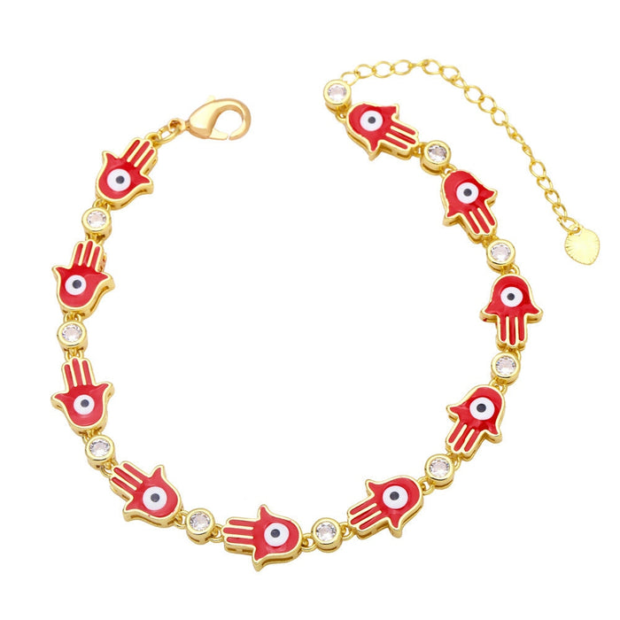 Wholesale yellow gold-plated devil's eye bracelet JDC-BT-AS113 Bracelet 翱昇 Red Wholesale Jewelry JoyasDeChina Joyas De China