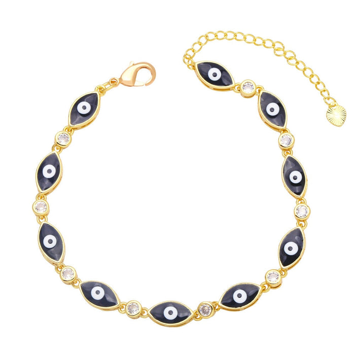 Wholesale yellow gold-plated devil's eye bracelet JDC-BT-AS114 Bracelet 翱昇 Black Wholesale Jewelry JoyasDeChina Joyas De China