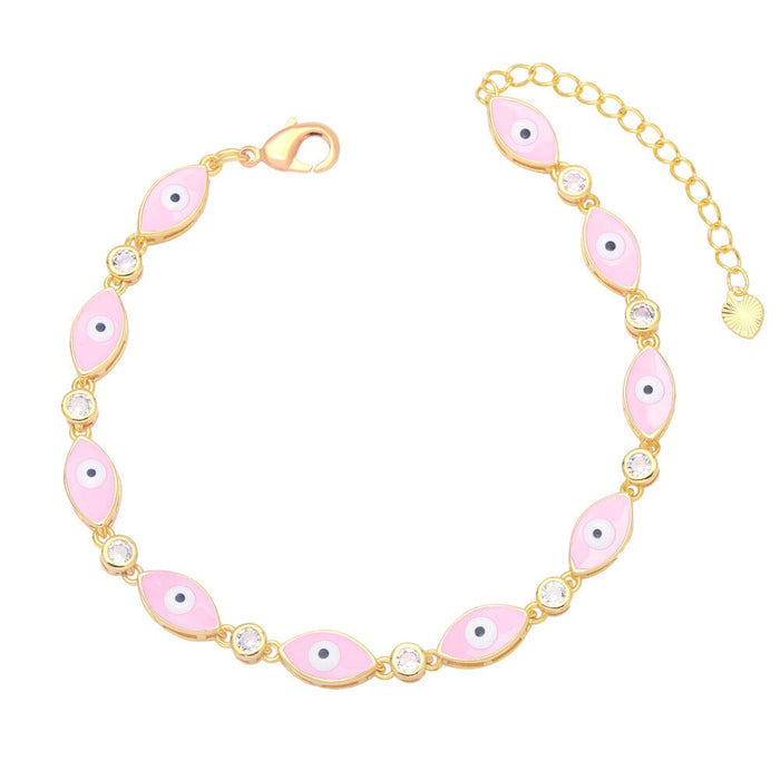 Wholesale yellow gold-plated devil's eye bracelet JDC-BT-AS114 Bracelet 翱昇 Pink Wholesale Jewelry JoyasDeChina Joyas De China