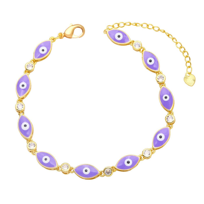 Wholesale yellow gold-plated devil's eye bracelet JDC-BT-AS114 Bracelet 翱昇 purple Wholesale Jewelry JoyasDeChina Joyas De China