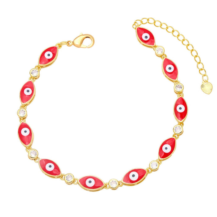 Wholesale yellow gold-plated devil's eye bracelet JDC-BT-AS114 Bracelet 翱昇 Red Wholesale Jewelry JoyasDeChina Joyas De China