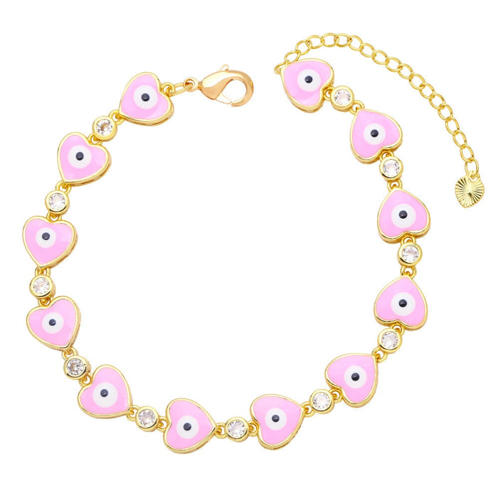 Wholesale yellow gold-plated devil's eye bracelet JDC-BT-AS115 Bracelet 翱昇 Pink Wholesale Jewelry JoyasDeChina Joyas De China
