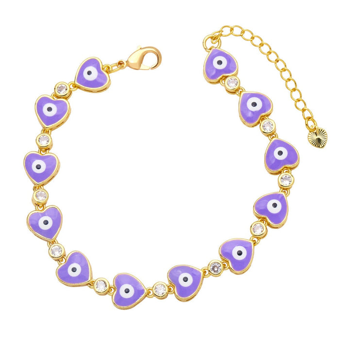 Wholesale yellow gold-plated devil's eye bracelet JDC-BT-AS115 Bracelet 翱昇 purple Wholesale Jewelry JoyasDeChina Joyas De China