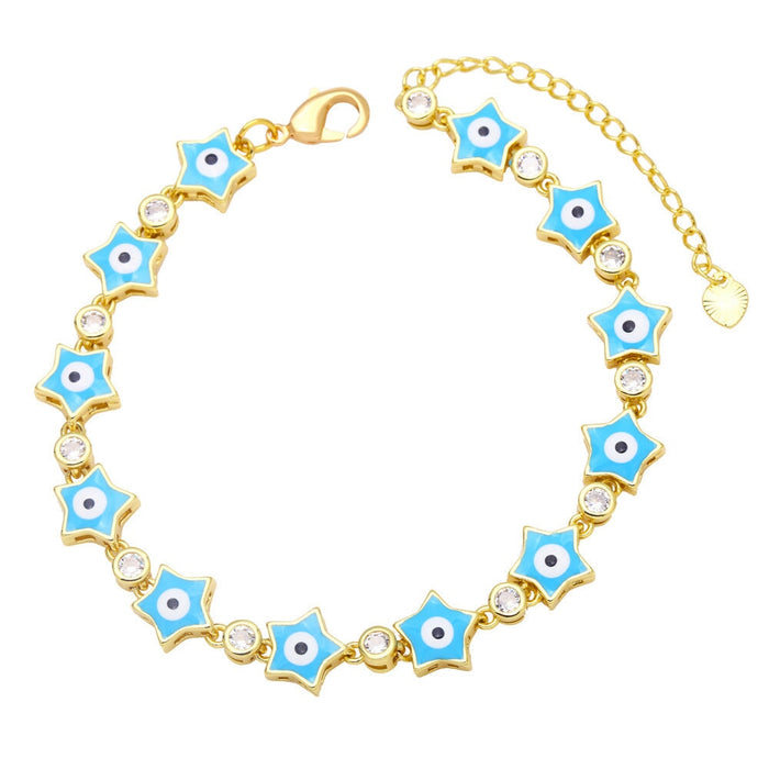 Wholesale yellow gold-plated devil's eye bracelet JDC-BT-AS117 Bracelet 翱昇 Blue Wholesale Jewelry JoyasDeChina Joyas De China