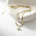 Wholesale yellow gold-plated stainless steel pearl necklace JDC-NE-JD368 Necklaces 杰鼎 Wholesale Jewelry JoyasDeChina Joyas De China