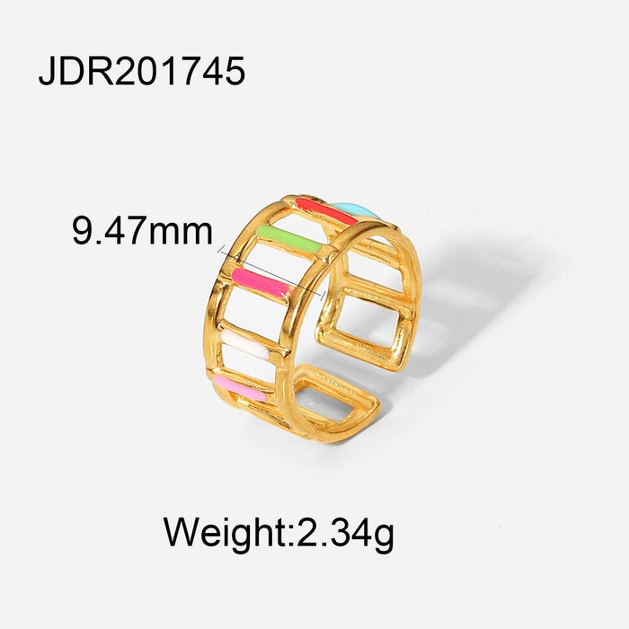 Wholesale yellow gold-plated stainless steel ring JDC-RS-JD269 Rings 杰鼎 JDR201745 adjustable Wholesale Jewelry JoyasDeChina Joyas De China