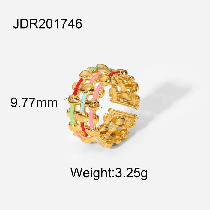 Wholesale yellow gold plated stainless steel ring JDC-RS-JD270 Rings 杰鼎 Wholesale Jewelry JoyasDeChina Joyas De China