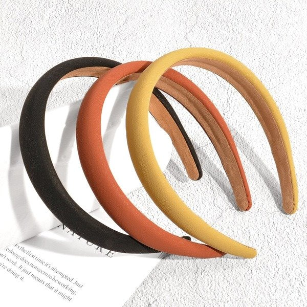 Wholesale yellow leather headband JDC-HD-PZ005 Headband 蒲钻 Wholesale Jewelry JoyasDeChina Joyas De China