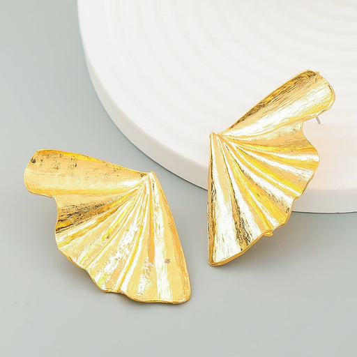 Wholesale yellow metal leaf earrings JDC-ES-JL925 Earrings 氿乐 Wholesale Jewelry JoyasDeChina Joyas De China