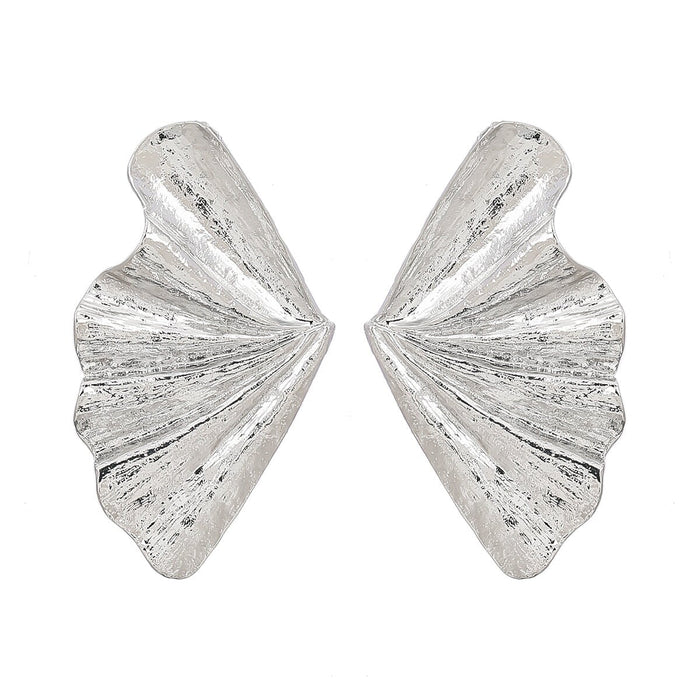 Wholesale yellow metal leaf earrings JDC-ES-JL925 Earrings 氿乐 silver Wholesale Jewelry JoyasDeChina Joyas De China