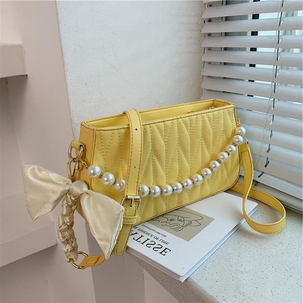 Bulk Jewelry Wholesale yellow PU pearl handbag JDC-LB-ZM055 Wholesale factory from China YIWU China