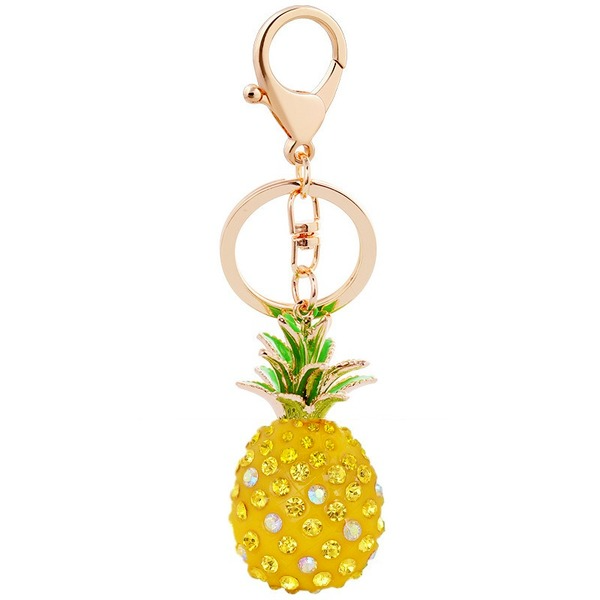 Wholesale Yellow resin pineapple zinc alloy keychains JDC-KC-CH003 Keychains JoyasDeChina Wholesale Jewelry JoyasDeChina Joyas De China