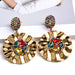 Wholesale Yellow Rhinestone Earrings JDC-ES-SK065 Earrings 深刻 Color Wholesale Jewelry JoyasDeChina Joyas De China