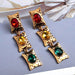 Wholesale yellow rhinestone earrings JDC-ES-SK083 Earrings 深刻 multicolor Wholesale Jewelry JoyasDeChina Joyas De China