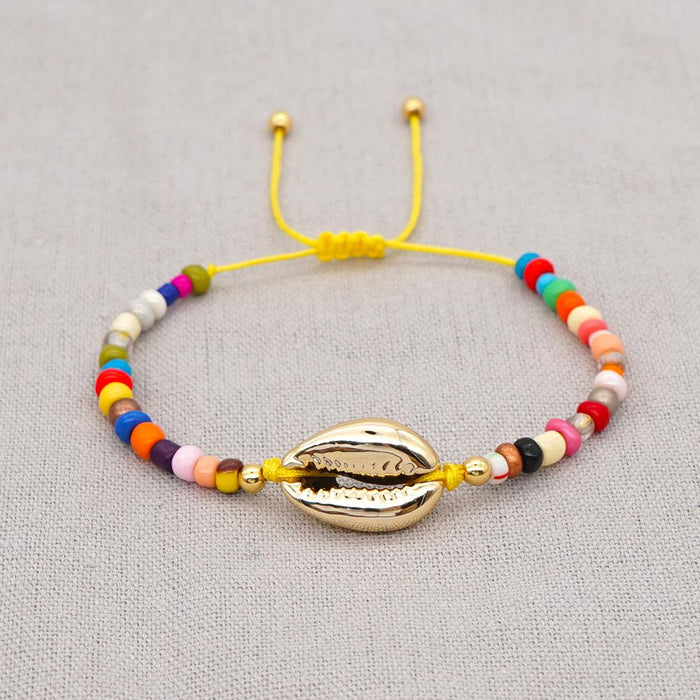 Bulk Jewelry Wholesale yellow rice bead baking lacquer natural shell bracelet JDC-gbh358 Wholesale factory from China YIWU China
