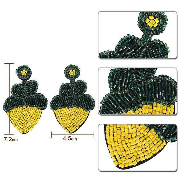 Bulk Jewelry Wholesale yellow rice beads fruit rice Beads Earrings JDC-ES-V034 Wholesale factory from China YIWU China