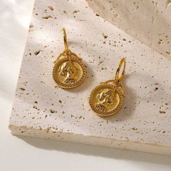 Wholesale yellow stainless steel earrings JDC-ES-JD238 Earrings 杰鼎 Wholesale Jewelry JoyasDeChina Joyas De China