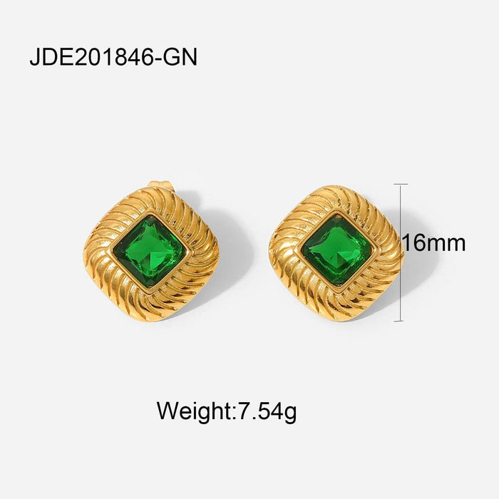 Wholesale yellow stainless steel gold-plated earrings JDC-ES-JD338 Earrings 杰鼎 JDE201846-GN Wholesale Jewelry JoyasDeChina Joyas De China