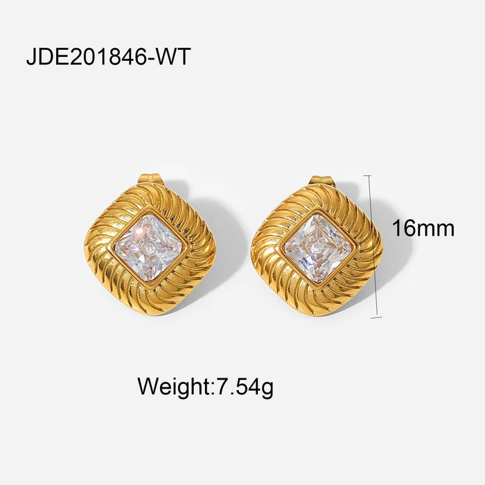Wholesale yellow stainless steel gold-plated earrings JDC-ES-JD338 Earrings 杰鼎 JDE201846-WT Wholesale Jewelry JoyasDeChina Joyas De China