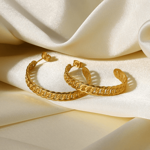 Wholesale yellow stainless steel gold-plated earrings JDC-ES-JD339 Earrings 杰鼎 Wholesale Jewelry JoyasDeChina Joyas De China