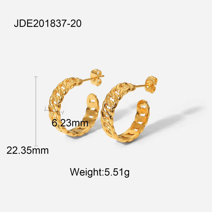 Wholesale yellow stainless steel gold-plated earrings JDC-ES-JD339 Earrings 杰鼎 JDE201837-20 Wholesale Jewelry JoyasDeChina Joyas De China